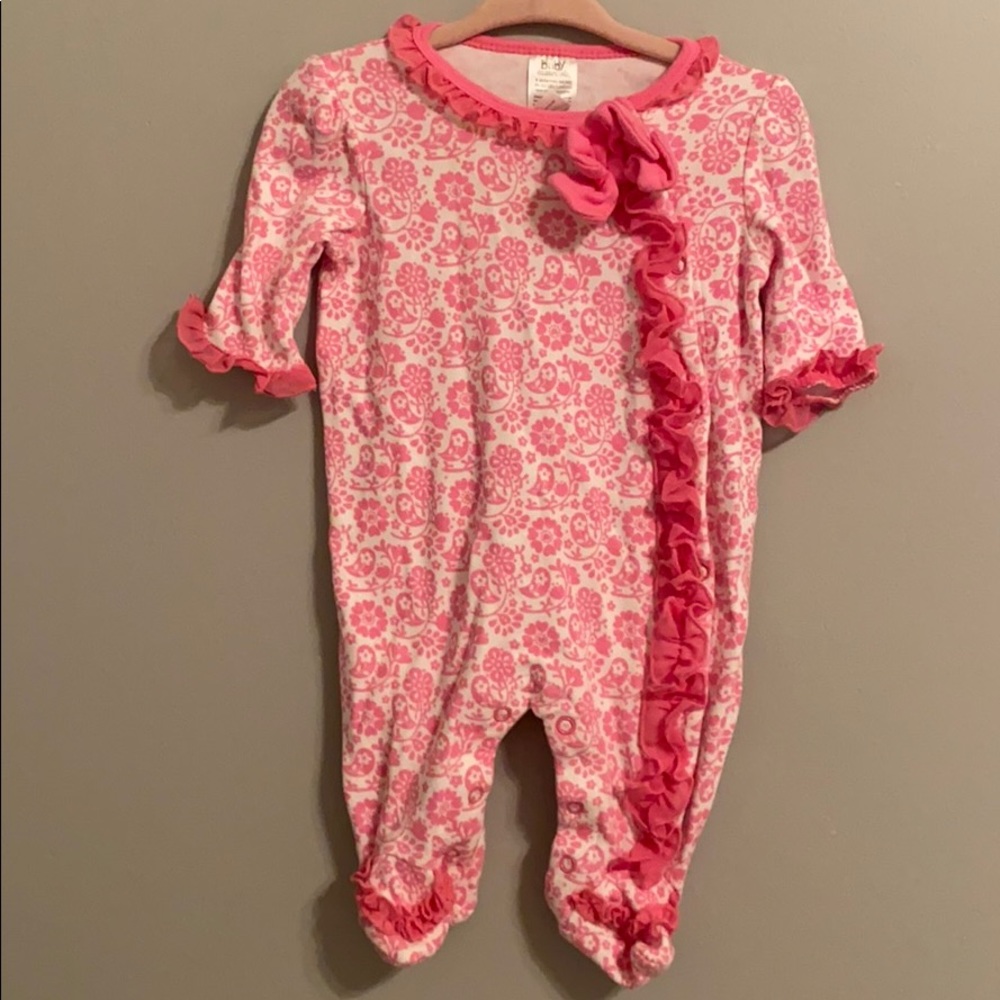 Pink flower sleep onesie